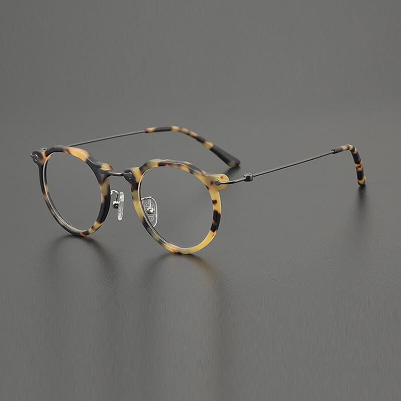 Ava Vintage Round Acetate Glasses Frame Round Frames Southood Leopard