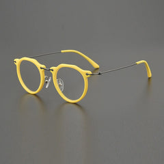 Ava Vintage Round Acetate Glasses Frame Round Frames Southood Yellow
