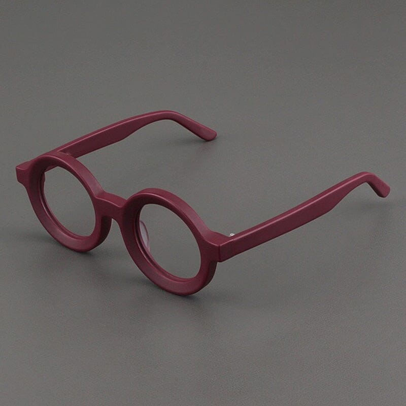 Ayers Retro Acetate Glasses Frame Round Frames Southood Matte Red