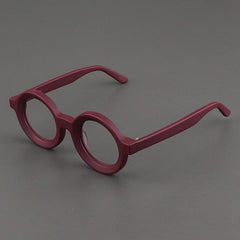 Ayers Retro Acetate Glasses Frame Round Frames Southood Matte Red