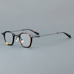 Barse Retro Acetate Glasses Frame Geometric Frames Southood Leopard