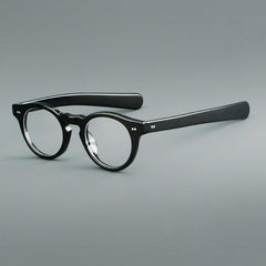 Basilio Round Acetate Glasses Frame Round Frames Southood Black