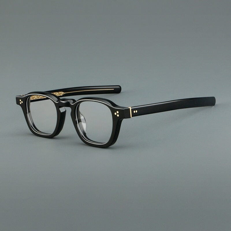 Basilio Round Acetate Glasses Frame Round Frames Southood Black C