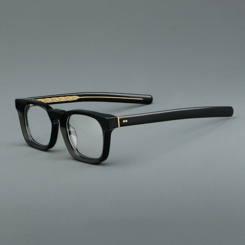 Basilio Round Acetate Glasses Frame Round Frames Southood Black D