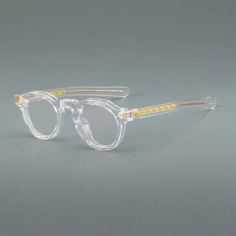 Basilio Round Acetate Glasses Frame Round Frames Southood Clear B
