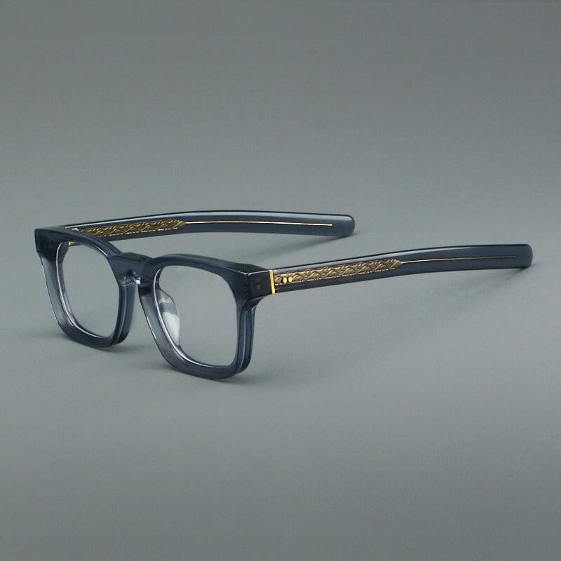 Basilio Round Acetate Glasses Frame Round Frames Southood Gray D