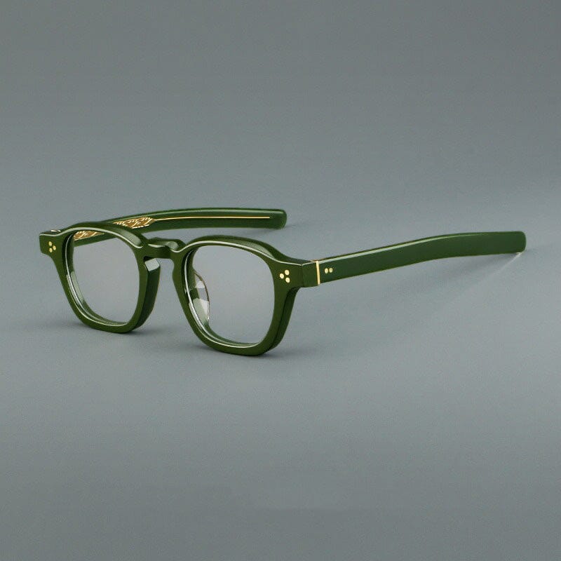 Basilio Round Acetate Glasses Frame Round Frames Southood Green C
