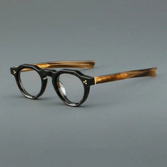 Basilio Round Acetate Glasses Frame Round Frames Southood Leopard B
