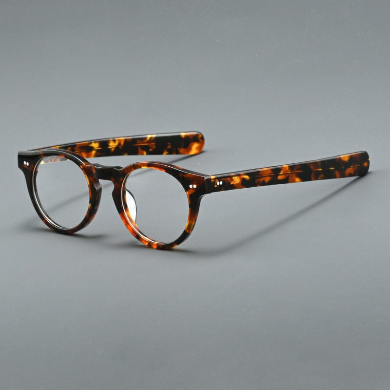 Basilio Round Acetate Glasses Frame Round Frames Southood New Leopard