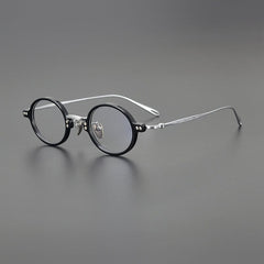 Bay Round Titanium Glasses Frame Round Frames Southood Black Silver
