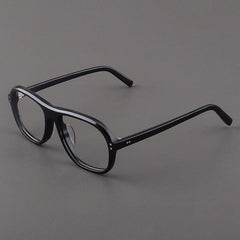 Beal Retro Acetate Eyeglasses Frame Aviator Frames Southood Black