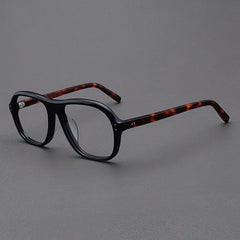 Beal Retro Acetate Eyeglasses Frame Aviator Frames Southood Black Leopard
