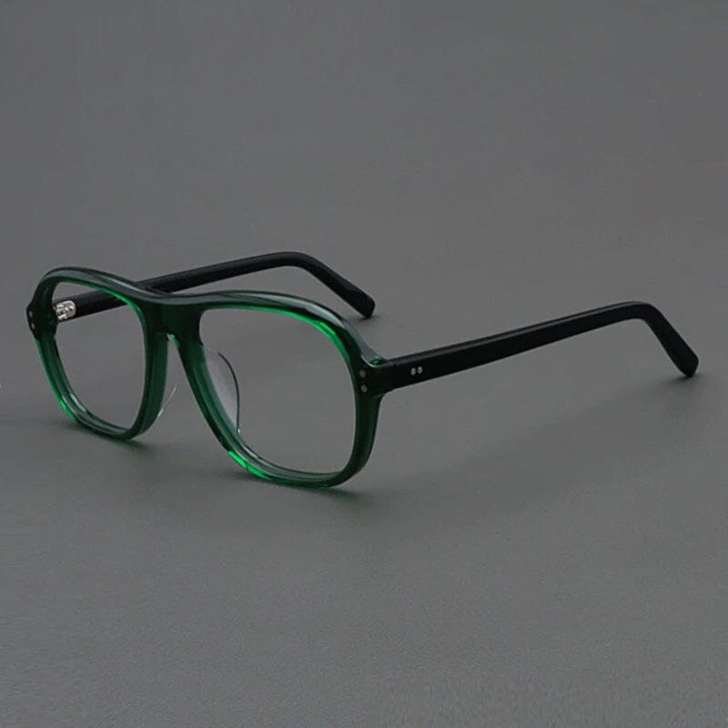 Beal Retro Acetate Eyeglasses Frame Aviator Frames Southood Green Black