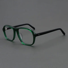 Beal Retro Acetate Eyeglasses Frame Aviator Frames Southood Green Black