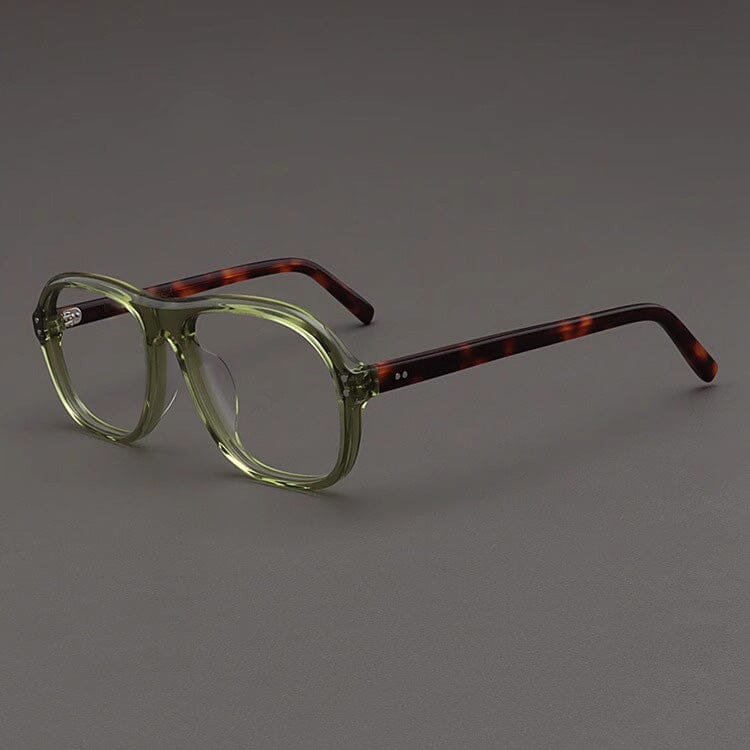 Beal Retro Acetate Eyeglasses Frame Aviator Frames Southood Green Leopard