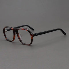 Beal Retro Acetate Eyeglasses Frame Aviator Frames Southood Leopard Black