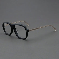 Beal Retro Acetate Eyeglasses Frame Aviator Frames Southood Matte Black Yellow