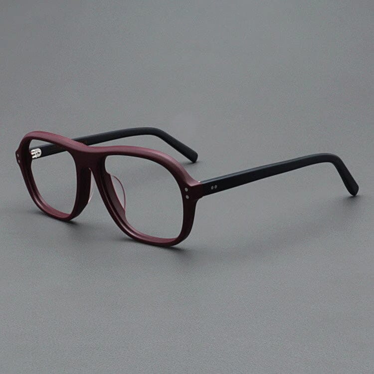 Beal Retro Acetate Eyeglasses Frame Aviator Frames Southood Matte Red Black