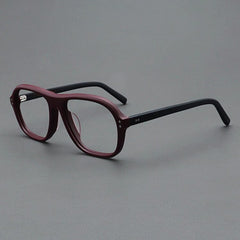 Beal Retro Acetate Eyeglasses Frame Aviator Frames Southood Matte Red Black