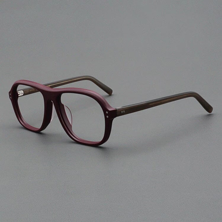 Beal Retro Acetate Eyeglasses Frame Aviator Frames Southood Matte Red Gray Green