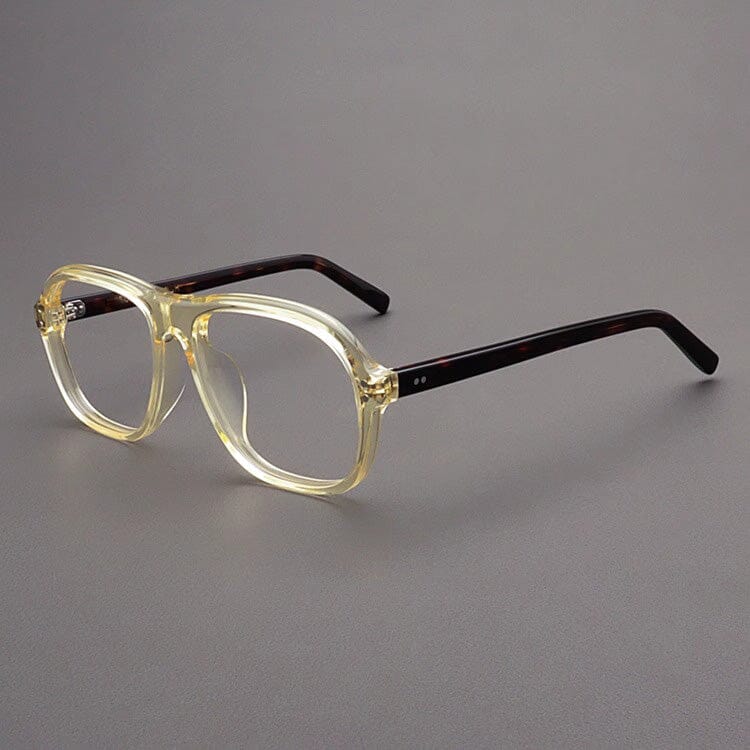 Beal Retro Acetate Eyeglasses Frame Aviator Frames Southood Yellow Leopard