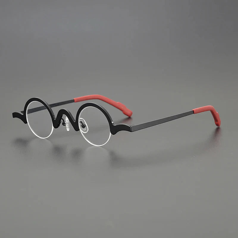Beecher Small Round Titanium Glasses Frame Round Frames Southood Black