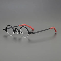 Beecher Small Round Titanium Glasses Frame Round Frames Southood Black