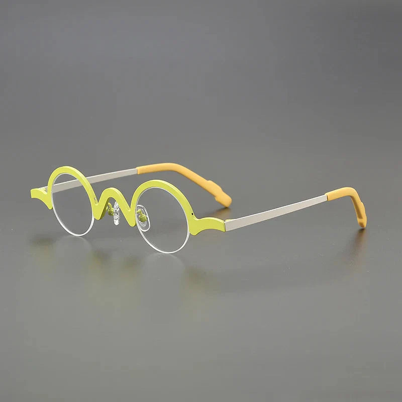 Beecher Small Round Titanium Glasses Frame Round Frames Southood Yellow