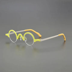 Beecher Small Round Titanium Glasses Frame Round Frames Southood Yellow