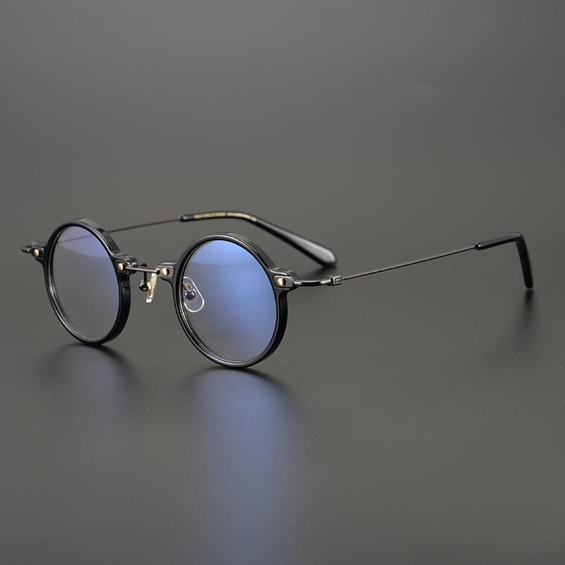 Ben Retro Round Acetate Optical Glasses Frame Round Frames Southood Black