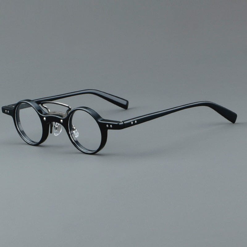 Bert Small Retro Round Acetate Frame Round Frames Southood Black