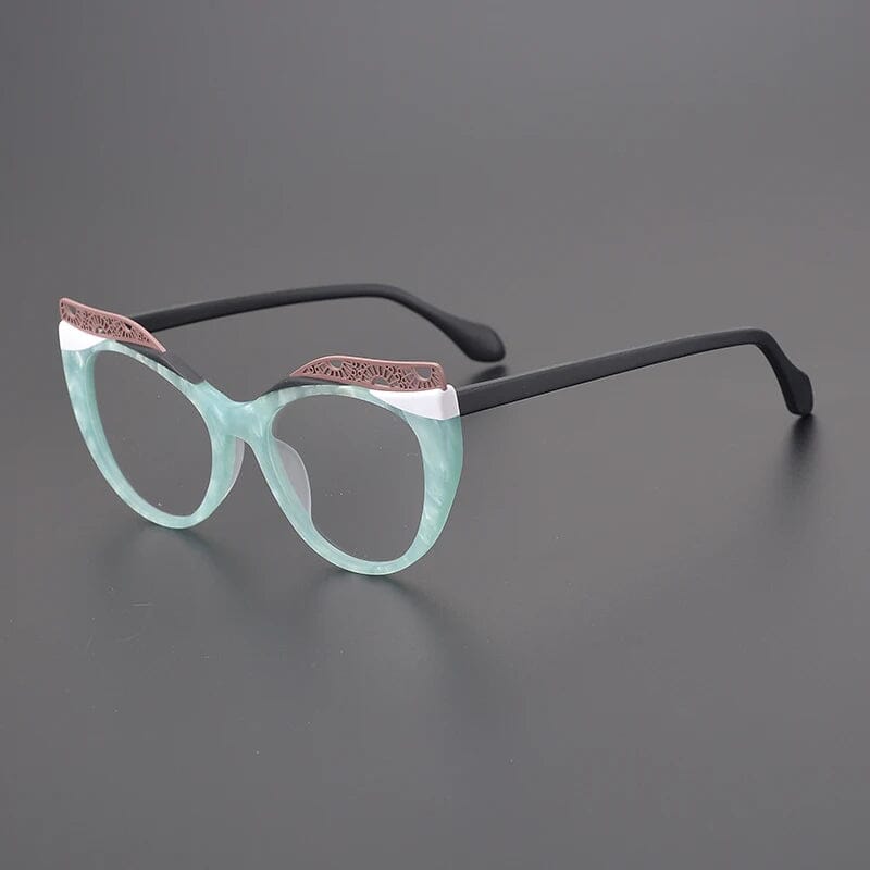 Bess Acetate Cat Eye Glasses Frame Cat Eye Frames Southood Matte Blue