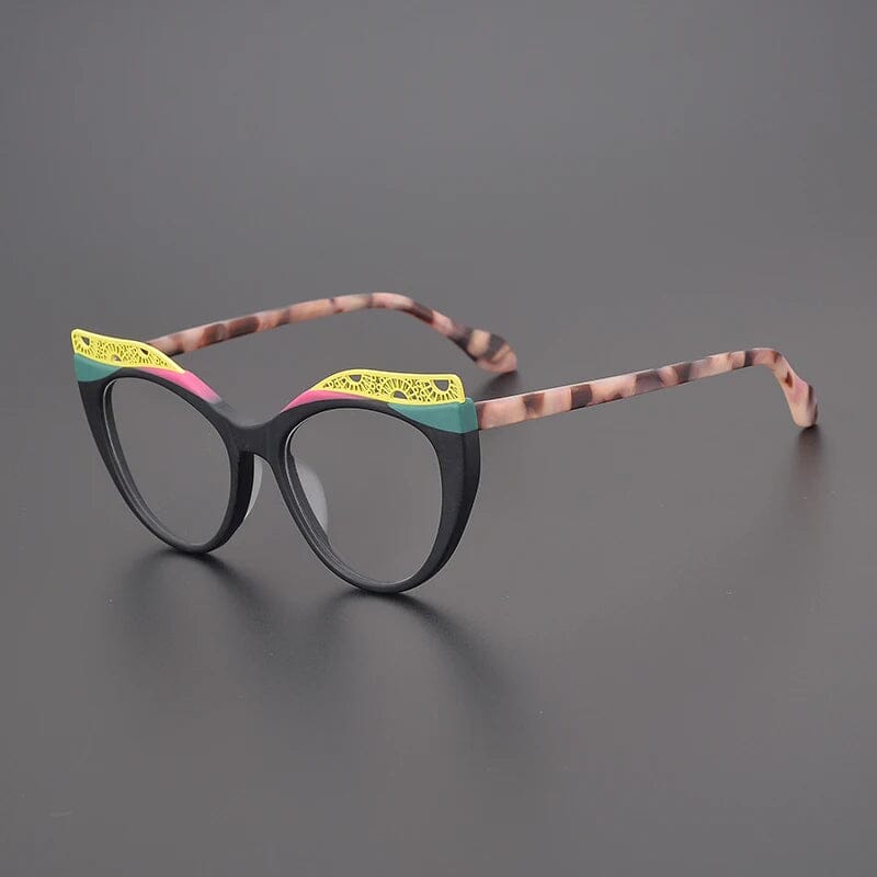 Bess Acetate Cat Eye Glasses Frame Cat Eye Frames Southood Matte Leopard