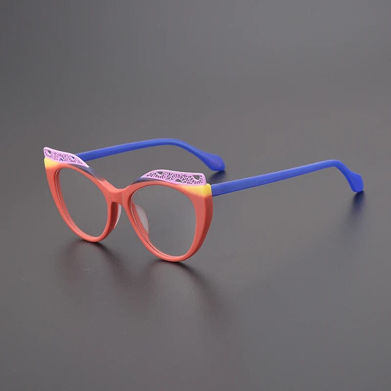 Bess Acetate Cat Eye Glasses Frame Cat Eye Frames Southood Matte Red