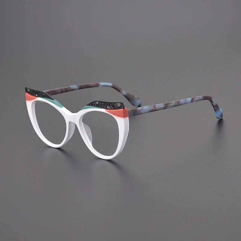 Bess Acetate Cat Eye Glasses Frame Cat Eye Frames Southood Matte White