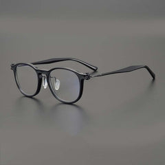 Beto Vintage Acetate Titanium Glasses Frame Rectangle Frames Southood Black-Square