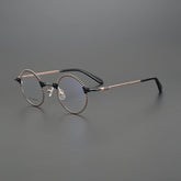 Bevin Round Titanium Glasses Frame Round Frames Southood Black gold