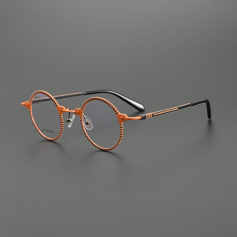 Bevin Round Titanium Glasses Frame Round Frames Southood Orange