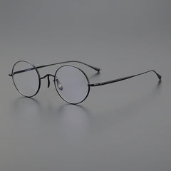 Biron Vintage Round Titanium Eyeglasses Frame Round Frames Southood Black