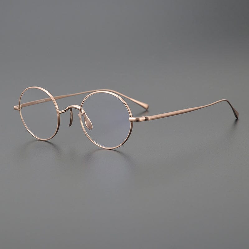 Biron Vintage Round Titanium Eyeglasses Frame Round Frames Southood Rose Gold