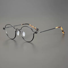 Bjorn Retro Round Titanium Glasses Frame Round Frames Southood Black