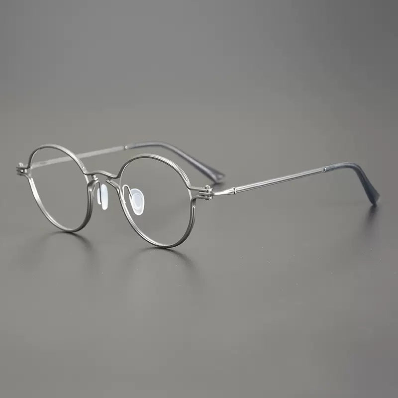 Bjorn Retro Round Titanium Glasses Frame Round Frames Southood Gun