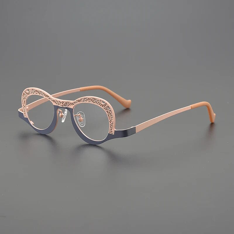 Blythe Personality Small Titanium Glasses Frame Round Frames Southood Black Pink