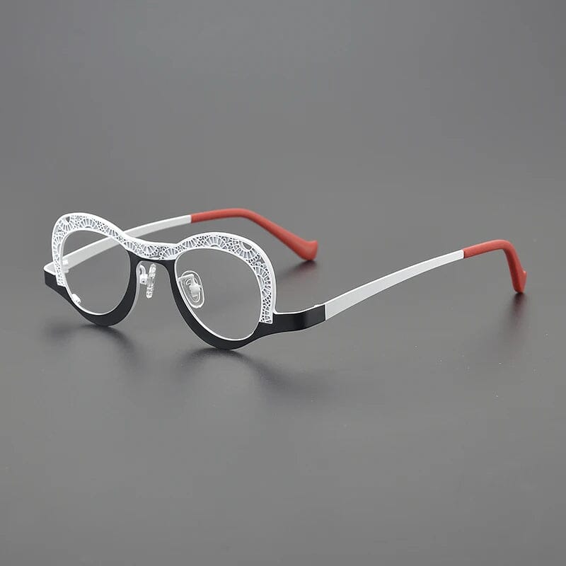 Blythe Personality Small Titanium Glasses Frame Round Frames Southood Black White