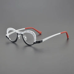 Blythe Personality Small Titanium Glasses Frame Round Frames Southood Black White