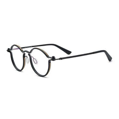 Bodhi Steampunk Titanium Round Glasses Frame Round Frames Southood Black
