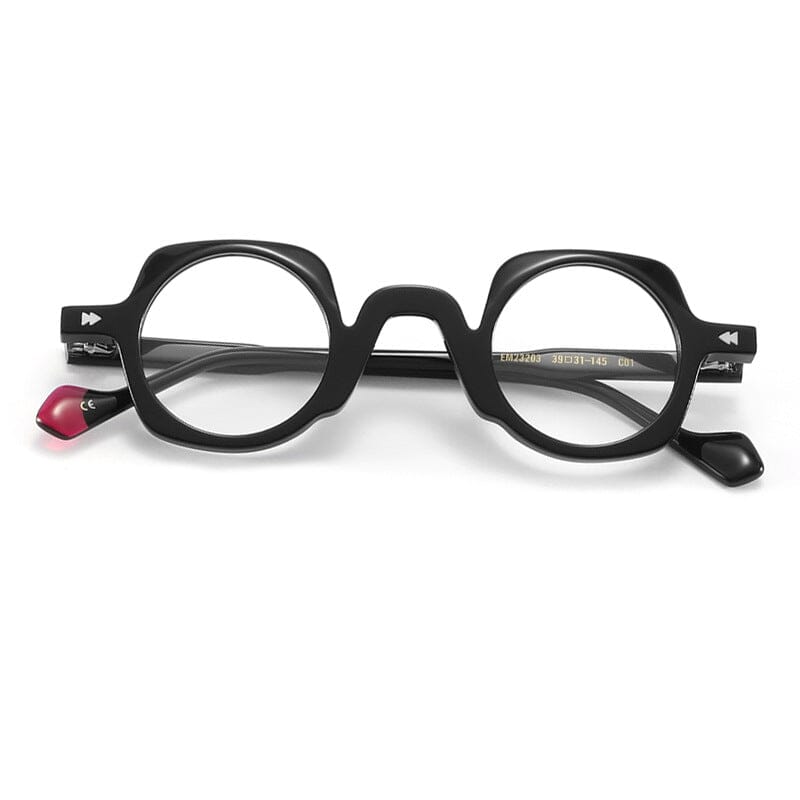 Boshell Vintage Small Round Acetate Glasses Frame Round Frames Southood Black