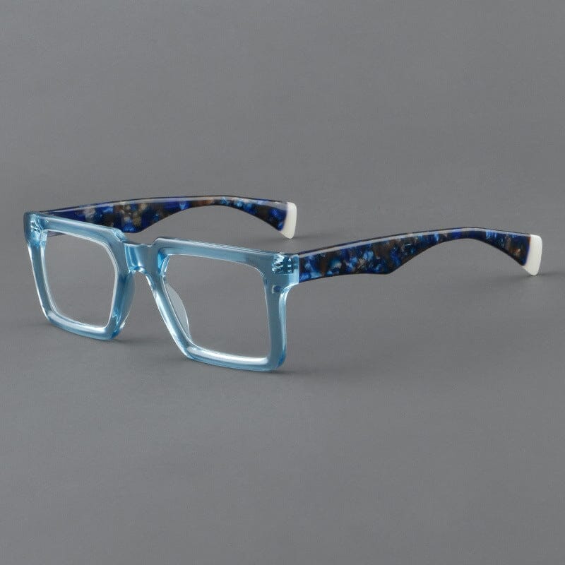 Boston Retro Acetate Glasses Frame Rectangle Frames Southood Blue