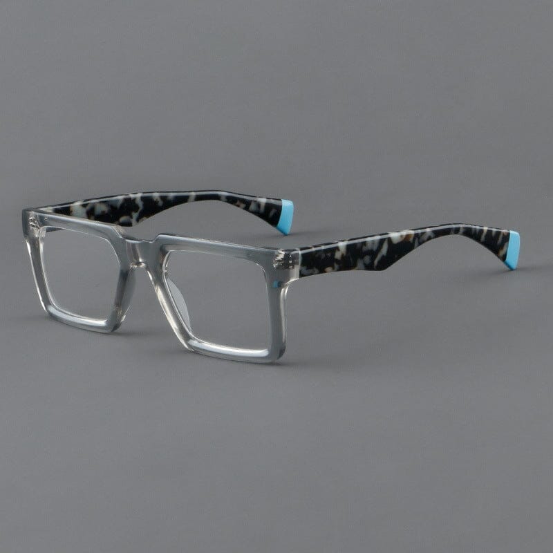 Boston Retro Acetate Glasses Frame Rectangle Frames Southood Gray