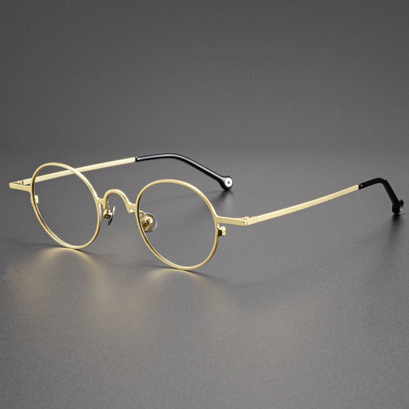 Briar Titanium Vintage Round Eyeglasses Frames Round Frames Southood Gold